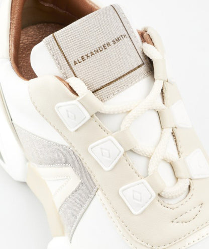 ALEXANDER SMITH SNEAKERS CON INSERTI GLITTER MARBLE MBW1159 BIANCO ORO