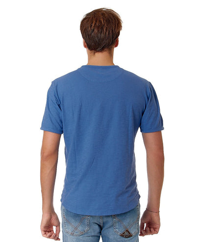 Sun68 Rounded T-shirt in Slub Cotton T35118 Air Force Blue