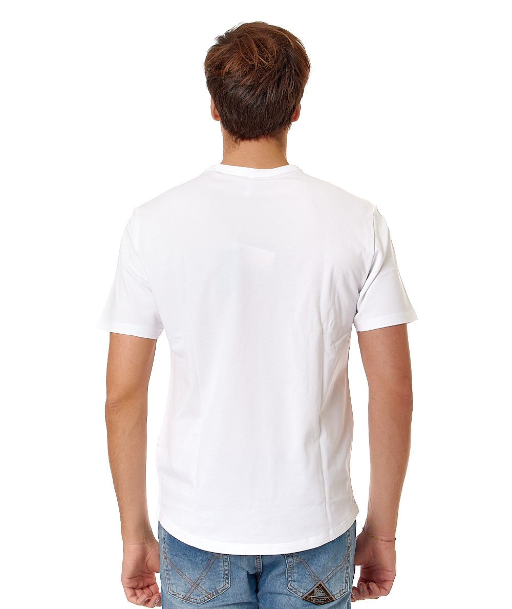 SUN68 T-SHIRT IN COTONE OPERATO T34127 BIANCO