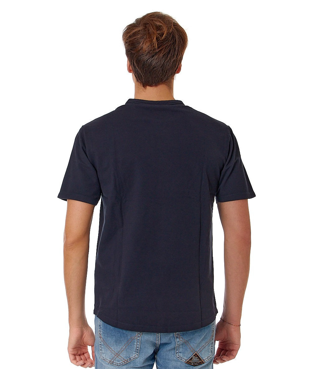 SUN68 T-SHIRT IN COTONE OPERATO T34127 BLU NAVY