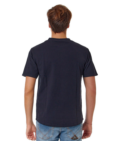 SUN68 T-SHIRT IN COTONE OPERATO T34127 BLU NAVY