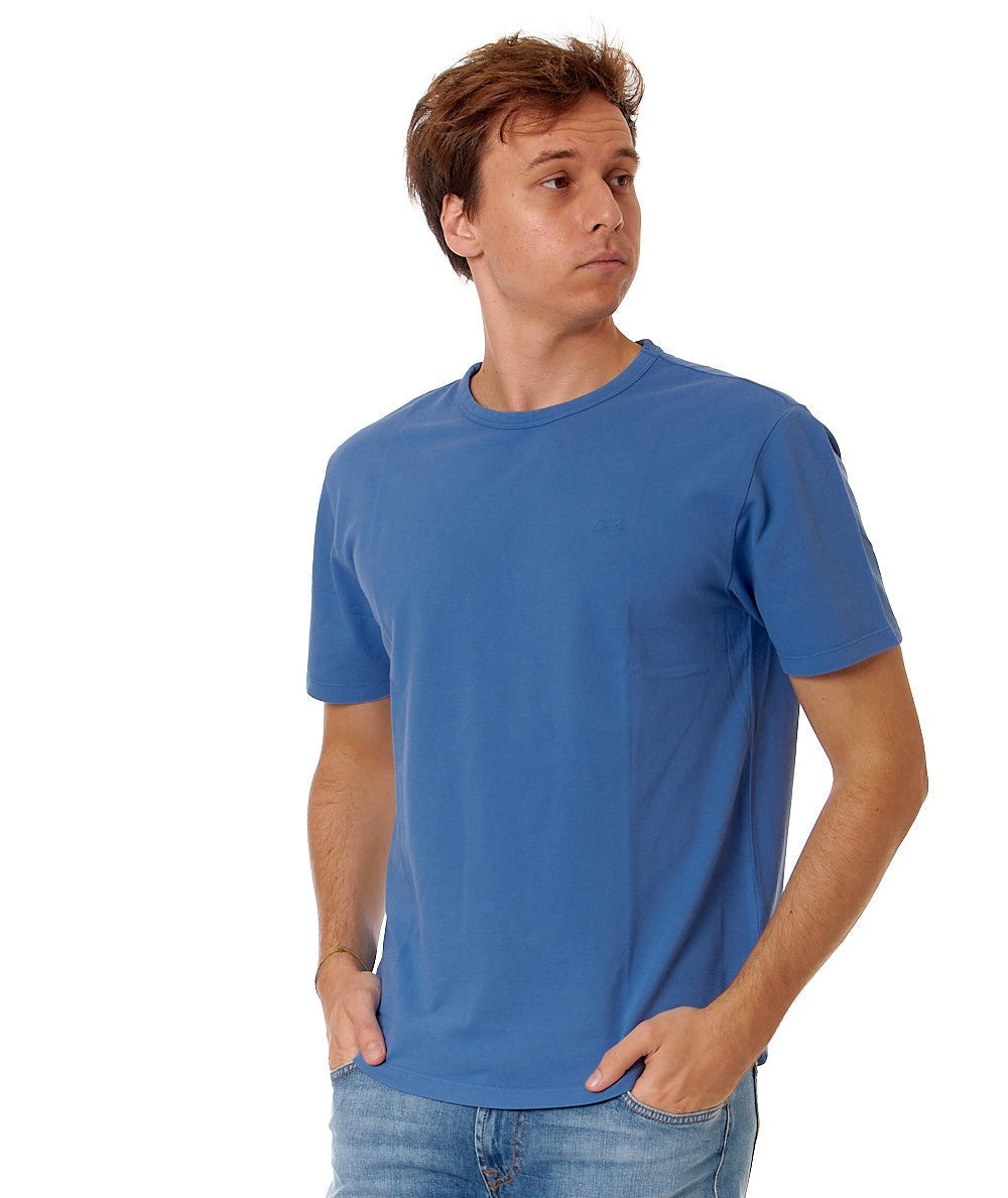 SUN68 T-SHIRT IN COTONE OPERATO T34127 AVIO