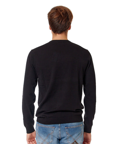 SUN68 MAGLIA GIROCOLLO IN COTONE K34101 NERO