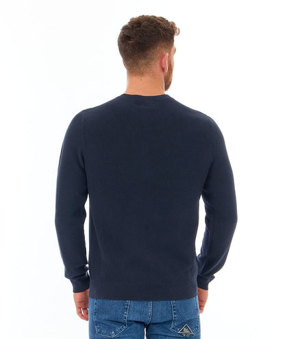 SUN68 MAGLIA GIROCOLLO IN COTONE PUNTO RISO K34118 BLU NAVY