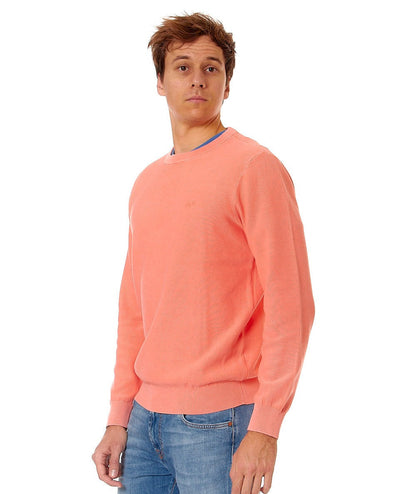 SUN68 MAGLIA GIROCOLLO IN COTONE PUNTO RISO K34118 SALMONE