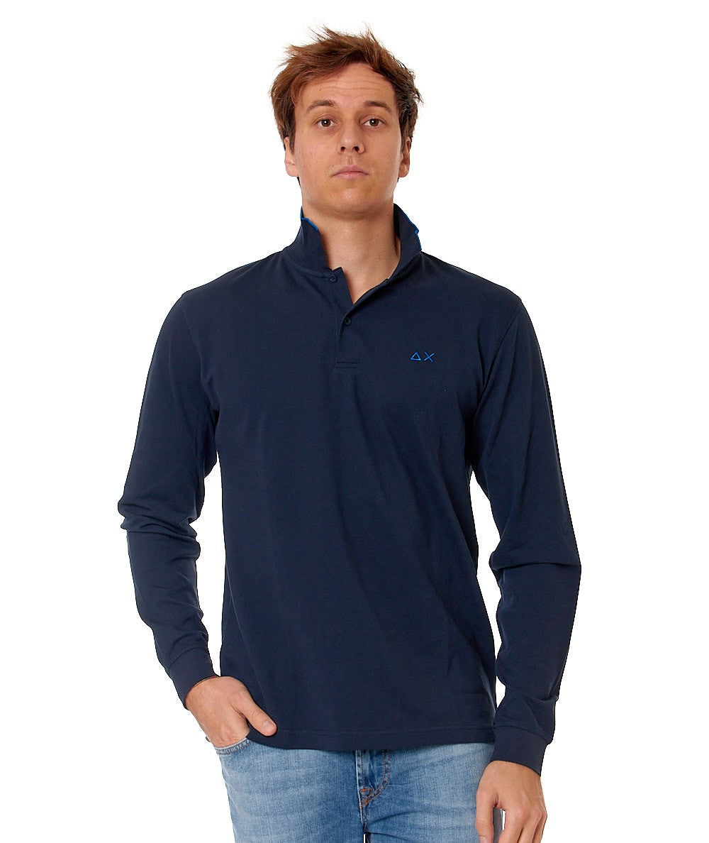 SUN68 POLO MANICA LUNGA A34110 BLU NAVY