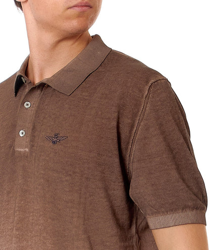 AERONAUTICA MILITARE POLO IN MAGLIA DI COTONE MA1495L496 MARRONE