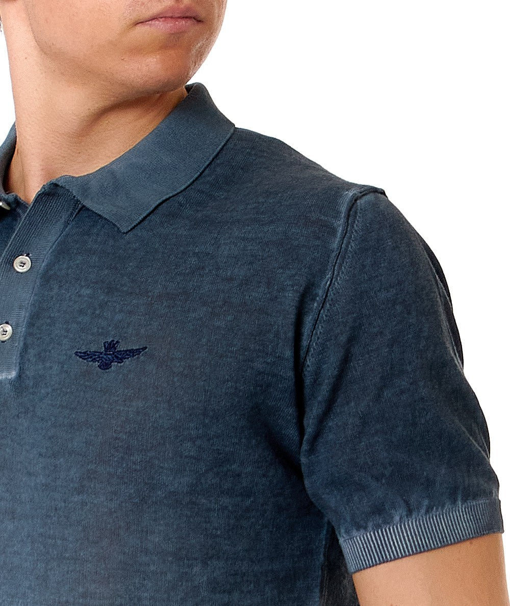 AERONAUTICA MILITARE POLO IN MAGLIA DI COTONE MA1495L496 BLU SCURO