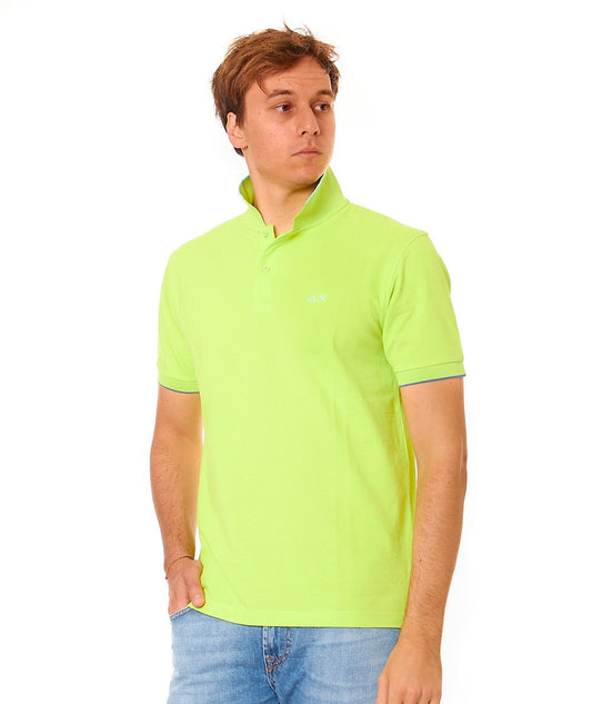 SUN68 POLO CON PROFILO SOTTILE SUL COLLETTO A34113 LIME