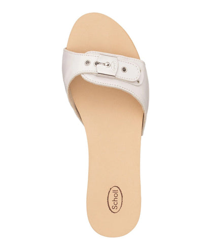 SCHOLL ZOCCOLI IN LEGNO E PELLE PESCURA IBIZA F294521065 BIANCO