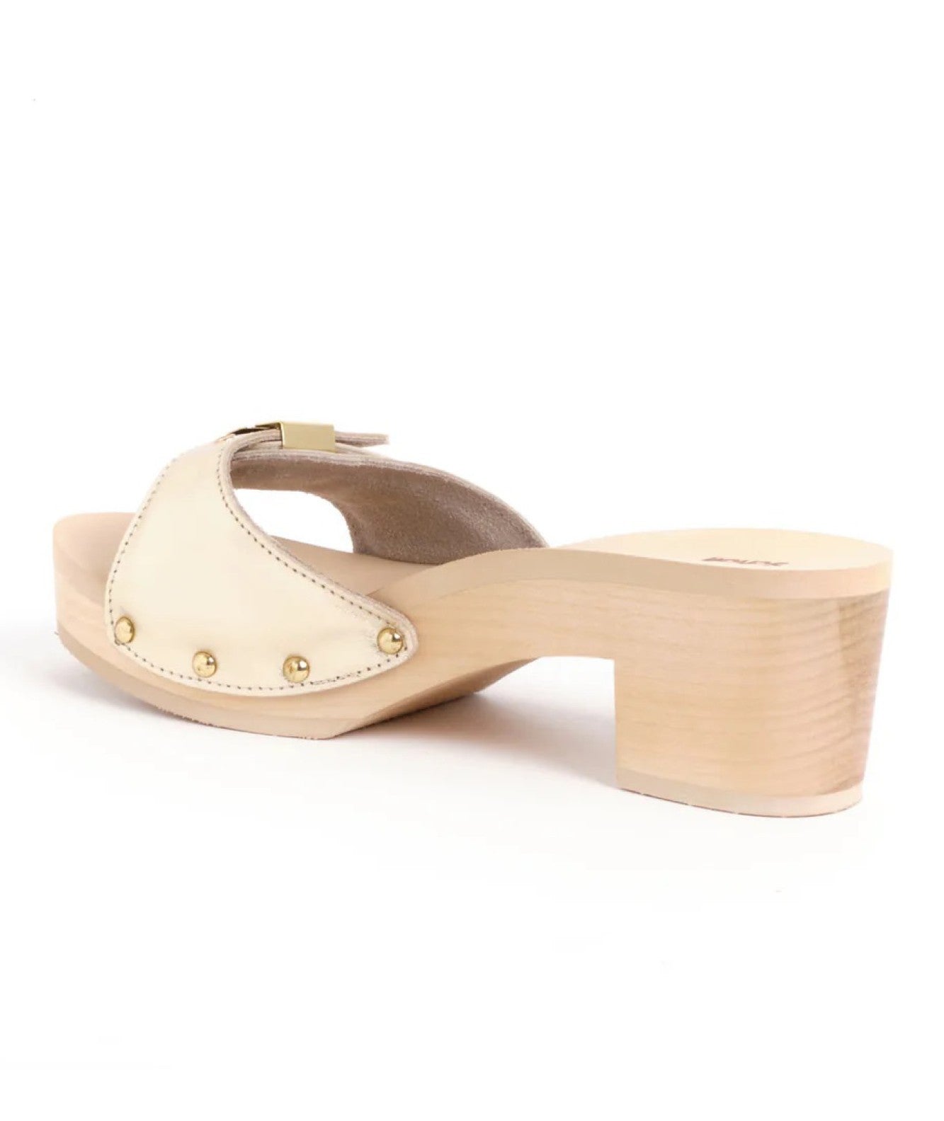 SCHOLL ZOCCOLI IN LEGNO E PELLE METALIZZATA PESCURA IBIZA F314262329 ORO