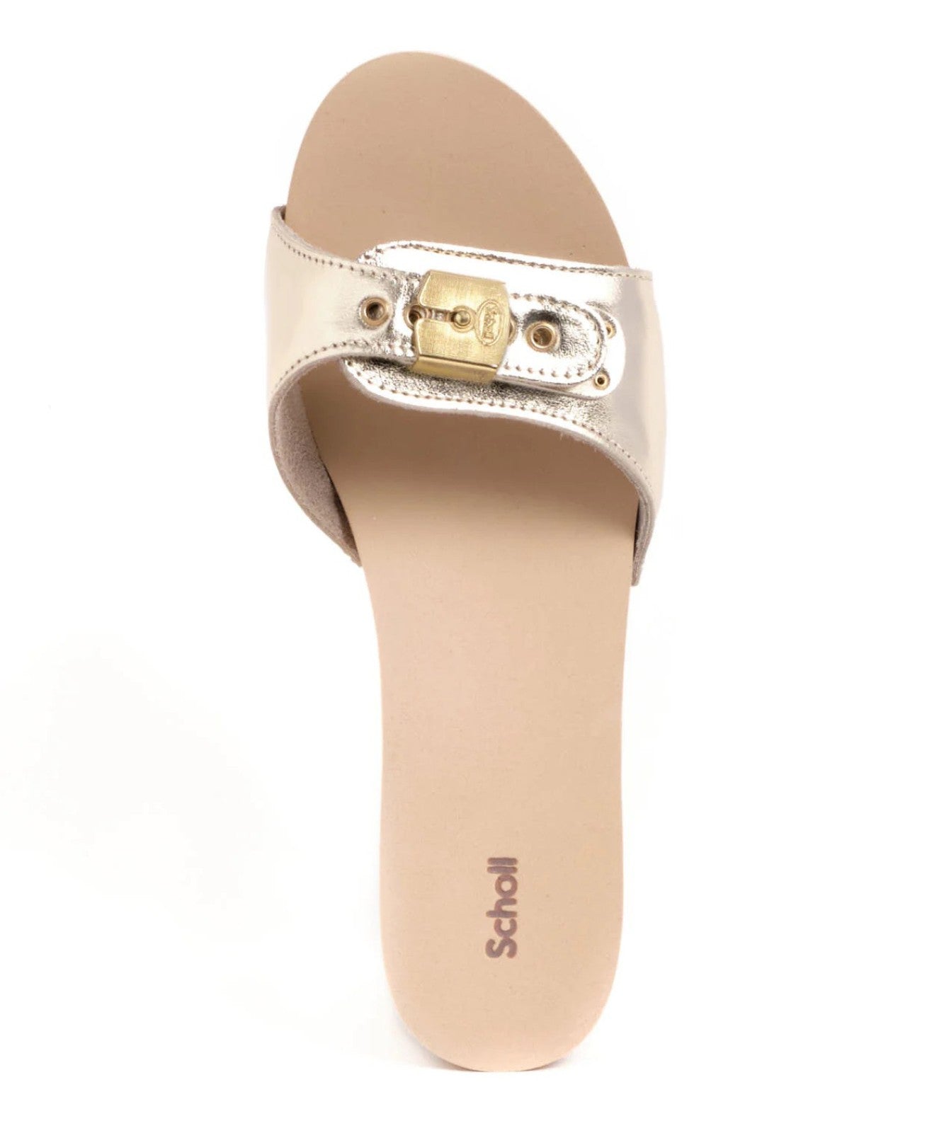 SCHOLL ZOCCOLI IN LEGNO E PELLE METALIZZATA PESCURA IBIZA F314262329 ORO