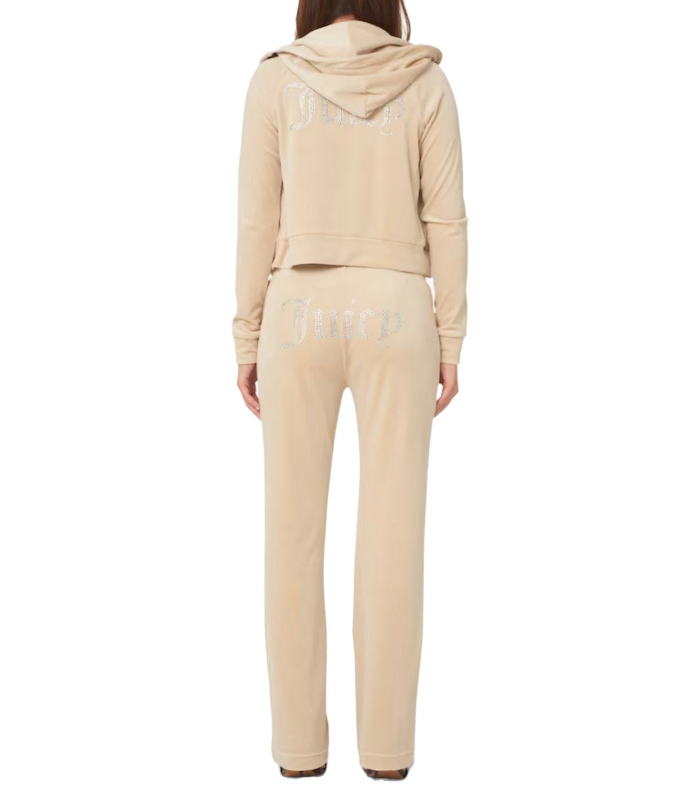 JUICY COUTURE FELPA CORTA IN VELLUTO MADDISON VIJH70194WPFJJ1 BEIGE