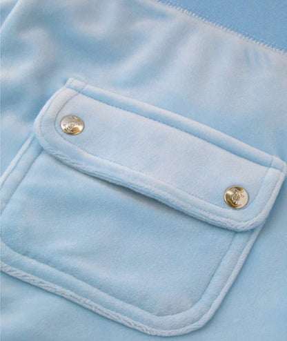 JUICY COUTURE PANTALONI FLARED IN VELLUTO CON TASCHE DEL RAY VEJB70002WPFJ09 AZZURRO POLVERE