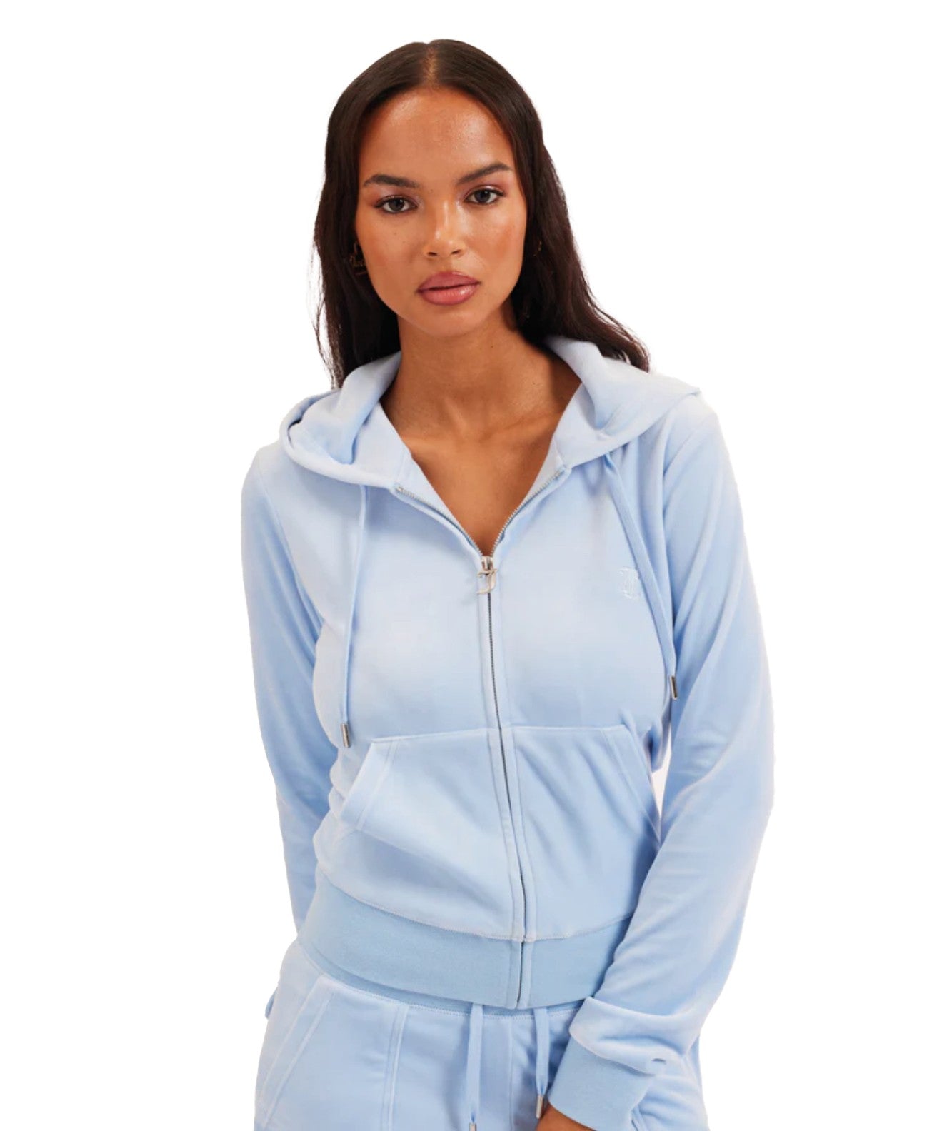 JUICY COUTURE FELPA IN VELLUTO ROBERTSON VEJB70001WPFJ09 AZZURRO POLVERE