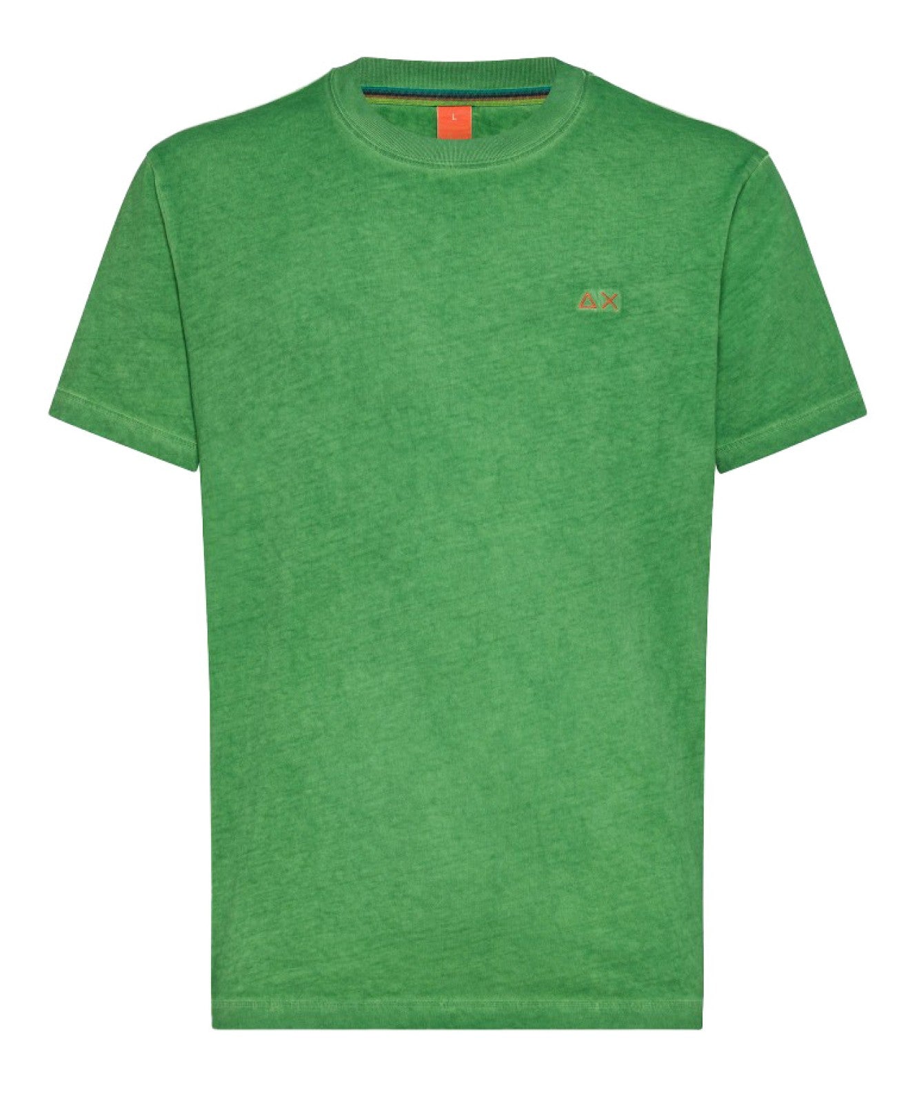 SUN68 BEACH T-SHIRT GIROCOLLO SPECIAL DYED T34145 VERDE