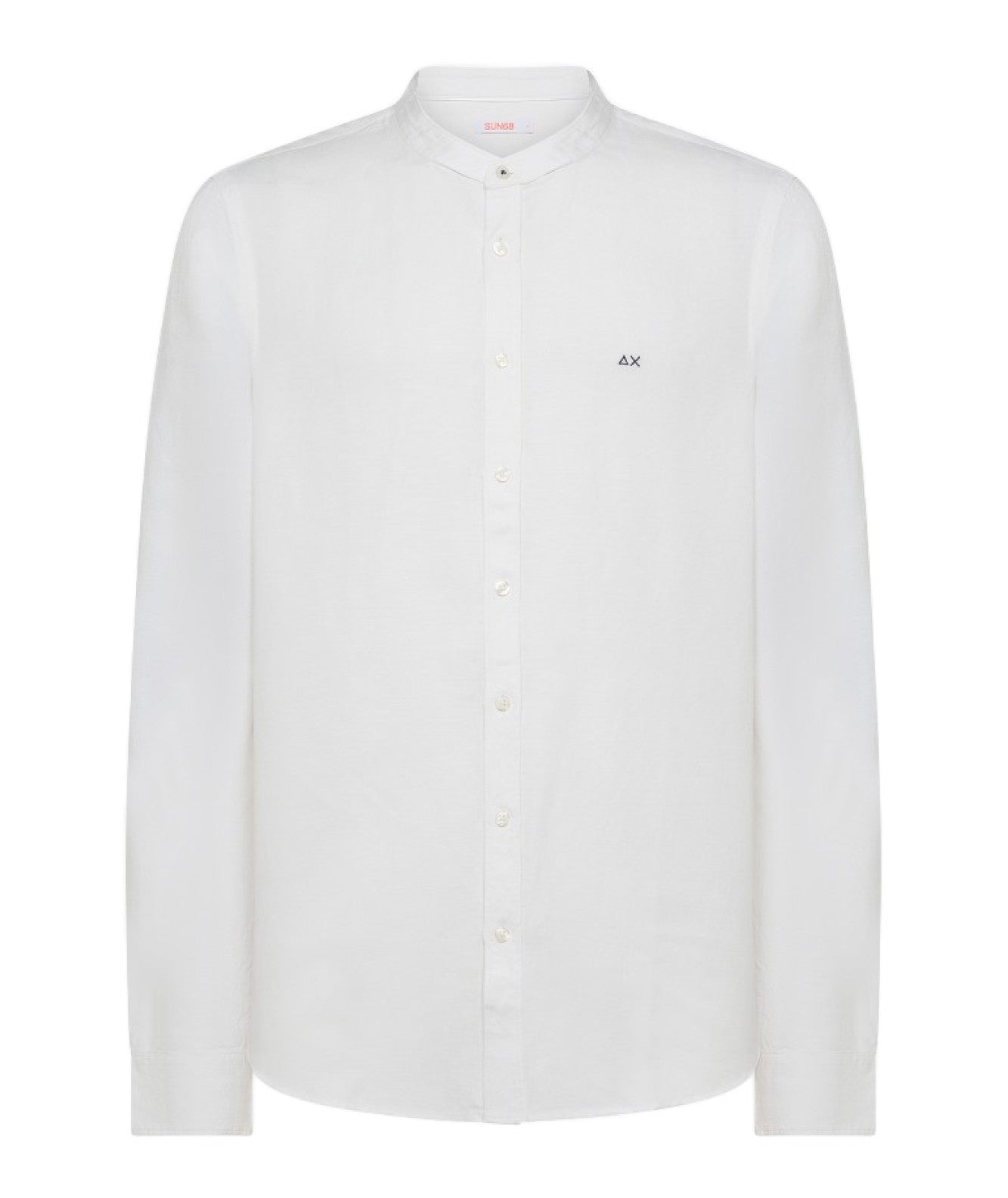 SUN68 CAMICIA COREANA IN LINO L/S S34104 BIANCO