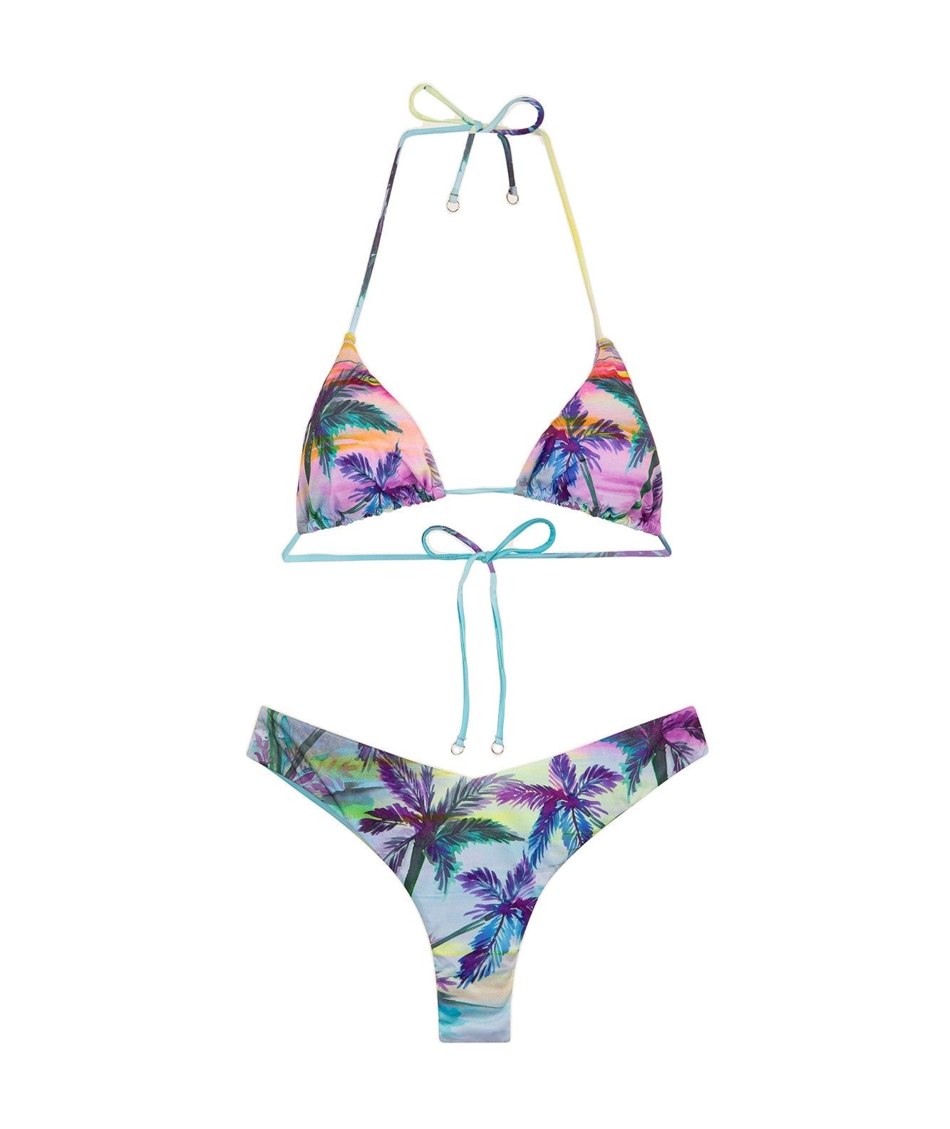 F**K BIKINI TRIANGOLO E SLIP AMERICANO FISSO IN FANTASIA FK24-1320X03 MULTICOLORE