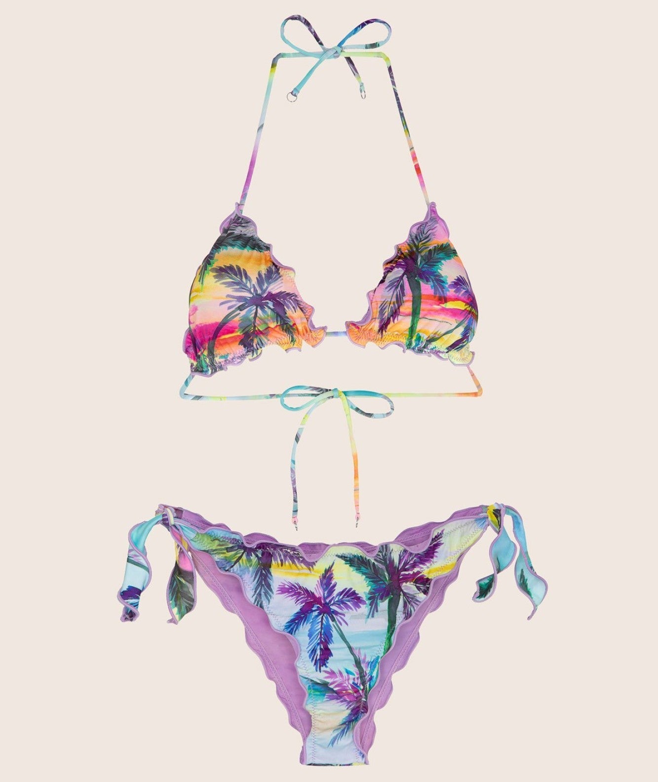 F**K BIKINI TRIANGOLO E SLIP CON ARRICCIATURE FK24-1340X03 MULTICOLORE