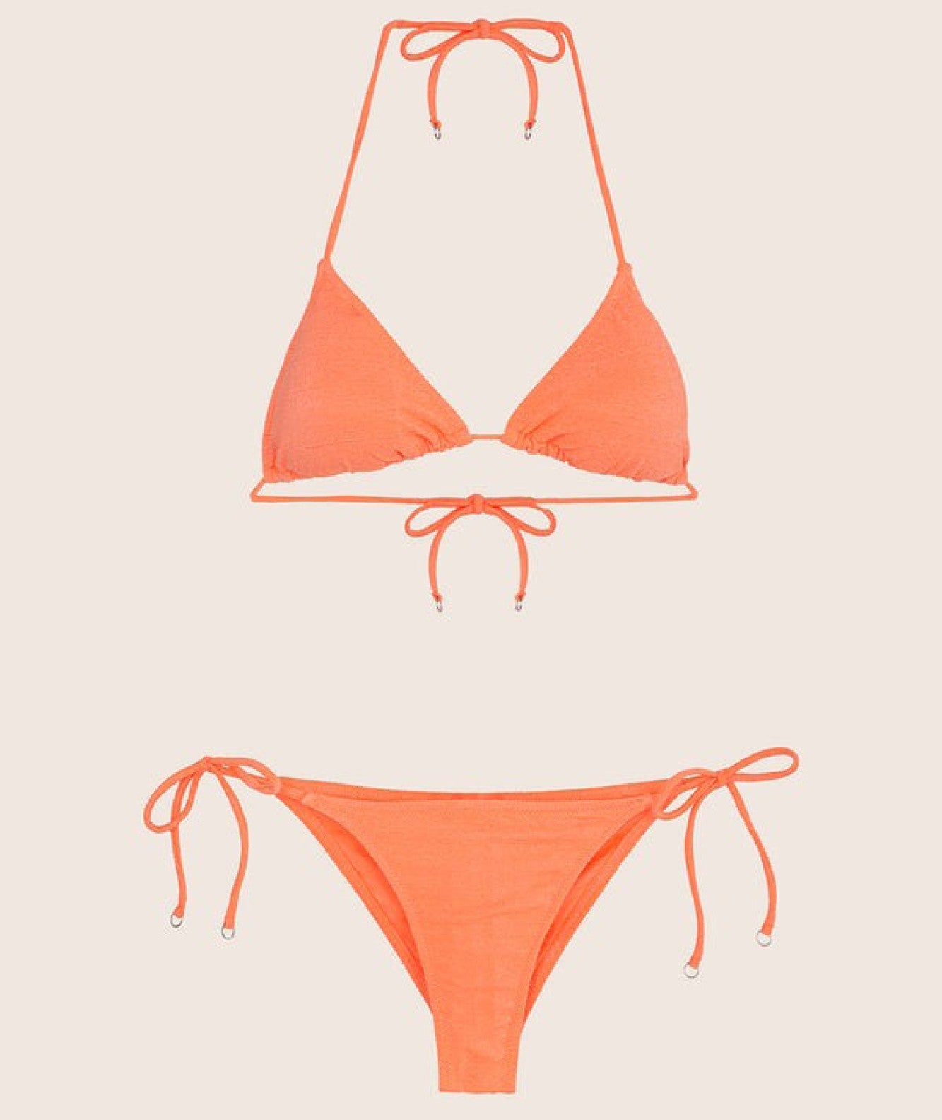 F**K BIKINI TOP TRIANGOLO E SLIP BRASILIANA FK24-V001FC ARANCIO FLUO