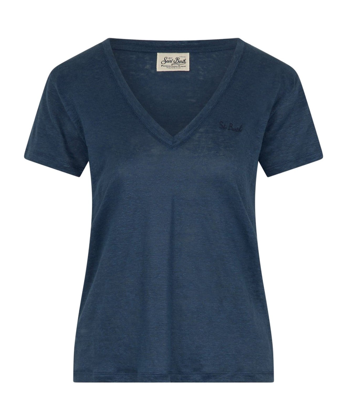 MC2 SAINT BARTH T-SHIRT IN LINO ELOISE ELOI001 BLU NAVY