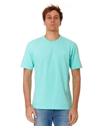 MC2 SAINT BARTH T-SHIRT CON LOGO RICAMATO DOVER DOV0001 VERDE ACQUA