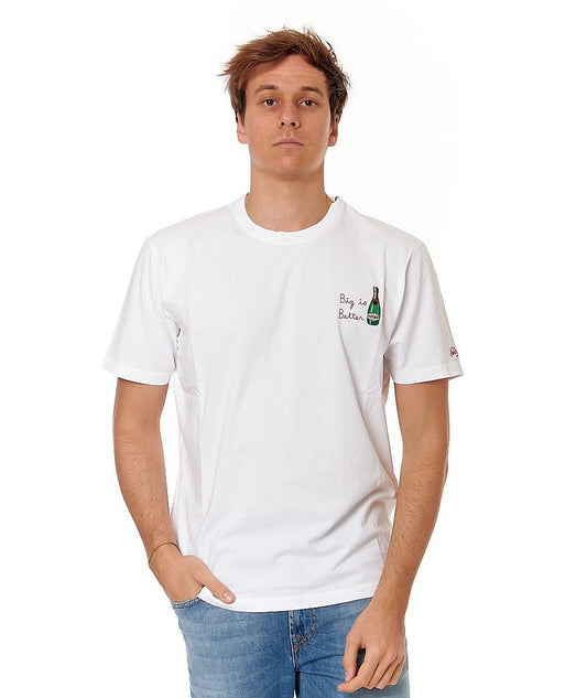 MC2 SAINT BARTH T-SHIRT BIG BOTTLE PORTOFINO POT0001 BIANCO