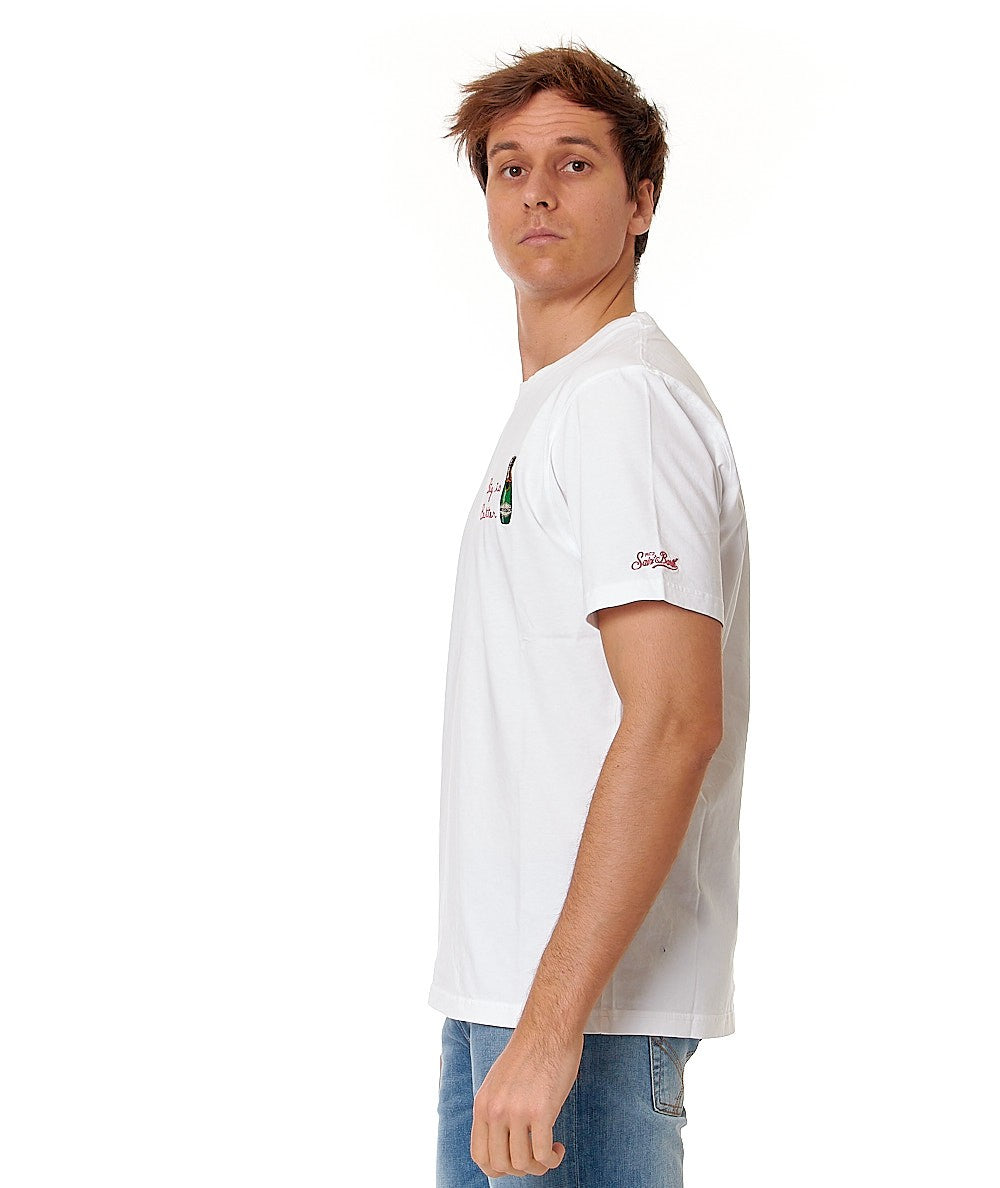 MC2 SAINT BARTH T-SHIRT BIG BOTTLE PORTOFINO POT0001 BIANCO