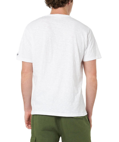 MC2 SAINT BARTH T-SHIRT IN COTONE FIAMMATO PRESIDENT PRE0001 BIANCO