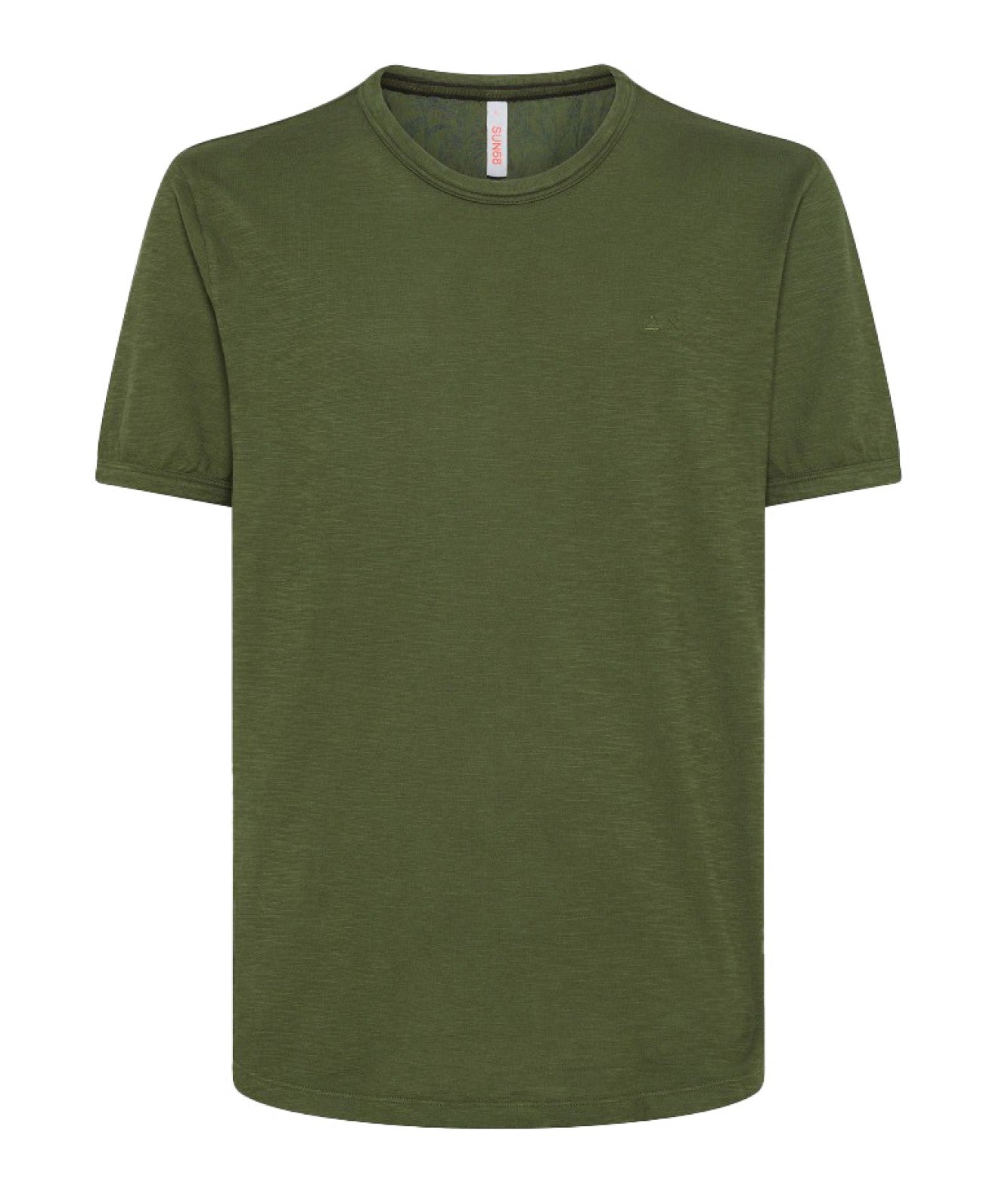 SUN68 T-SHIRT GIROCOLLO STONDATA T34118 VERDE SCURO