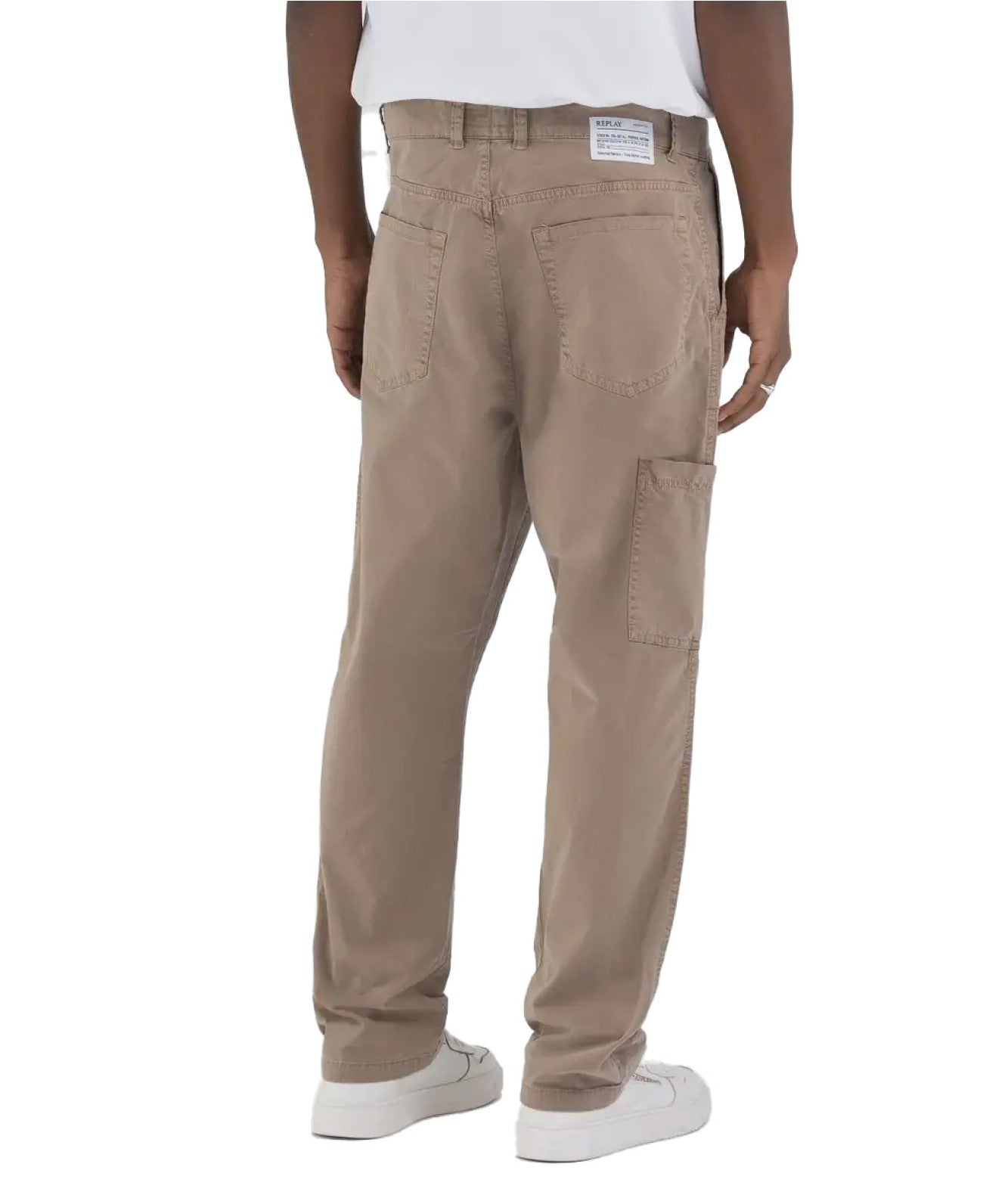 REPLAY PANTALONE CARPENTER IN TWILL DI COTONE M9980.00084907G BEIGE