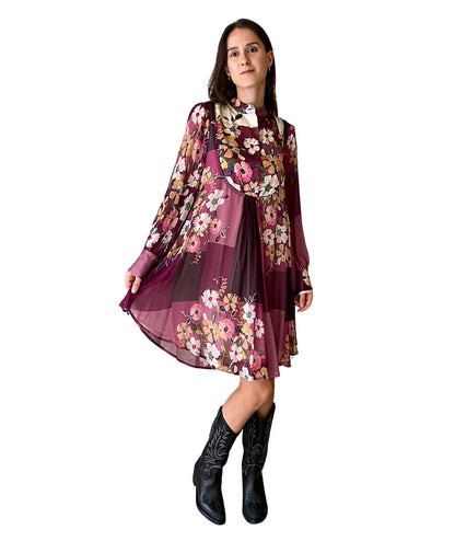 SHIRTAPORTER Abito Corto Mix Fantasia Bouquet DR3701CRP