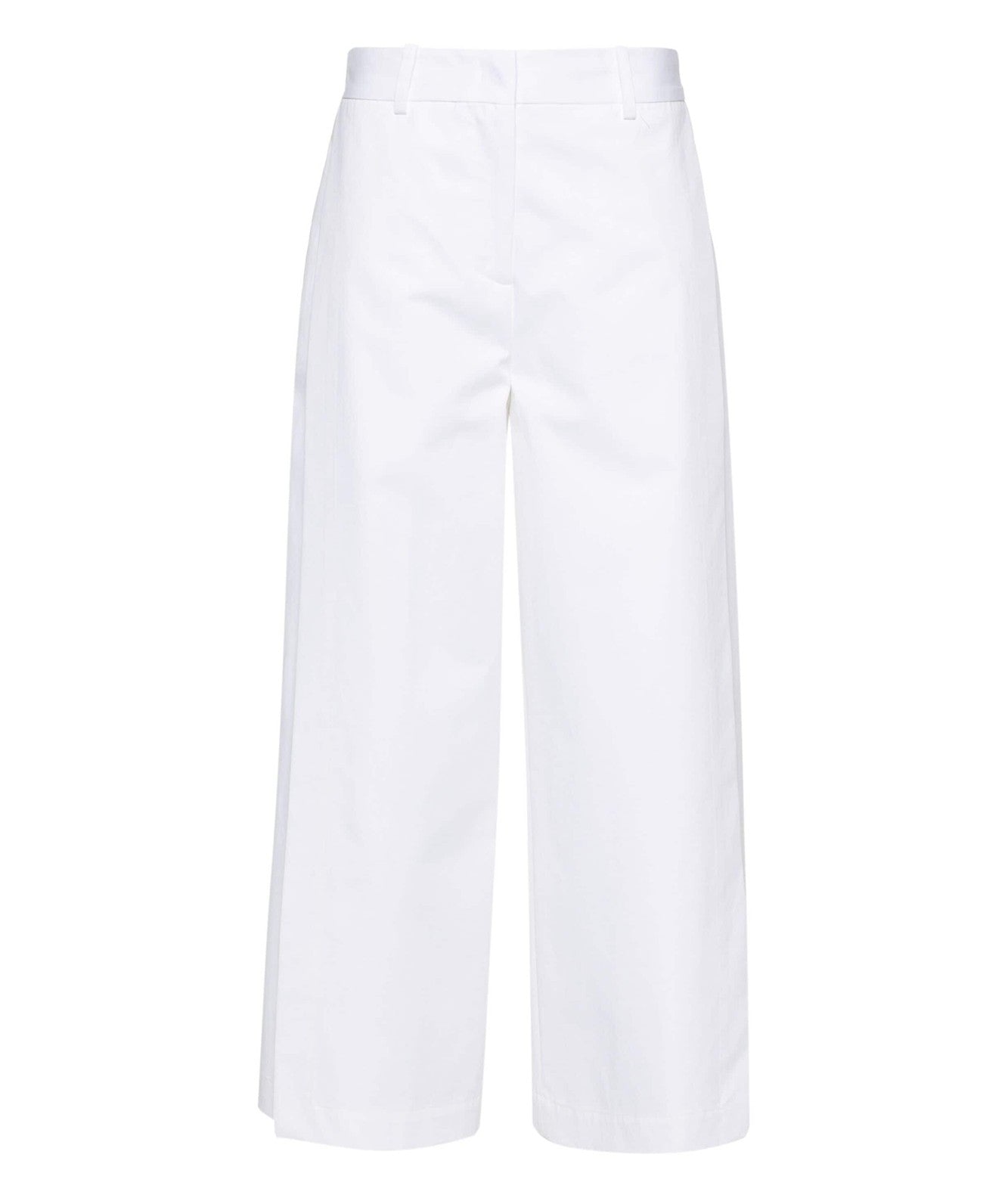 SEMICOUTURE PANTALONE CROPPED CON SPACCHI HOLLY Y4SO08 PANNA