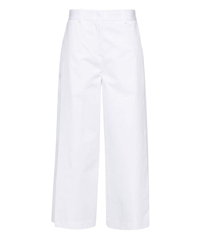 SEMICOUTURE PANTALONE CROPPED CON SPACCHI HOLLY Y4SO08 PANNA