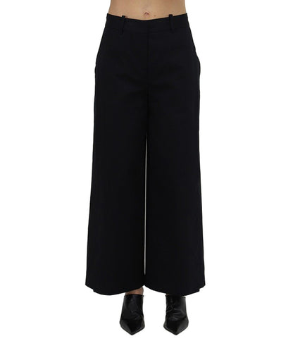 SEMICOUTURE PANTALONE CROPPED CON SPACCHI HOLLY Y4SO08 NERO