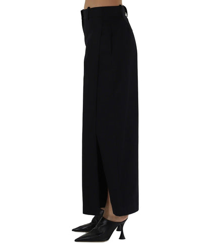 SEMICOUTURE PANTALONE CROPPED CON SPACCHI HOLLY Y4SO08 NERO