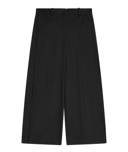 SEMICOUTURE PANTALONE CROPPED CON SPACCHI HOLLY Y4SO08 NERO