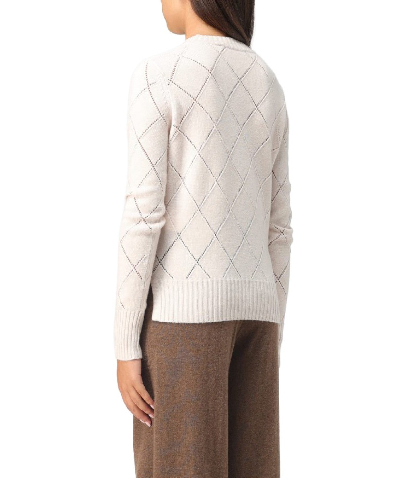 MAX MARA STUDIO MAGLIA MOTIVO ARGYLE ALL OVER BRUNATE CIPRIA