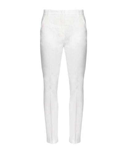 PINKO PANTALONE CHINO IN LINO STRETCH BELLO BIANCO