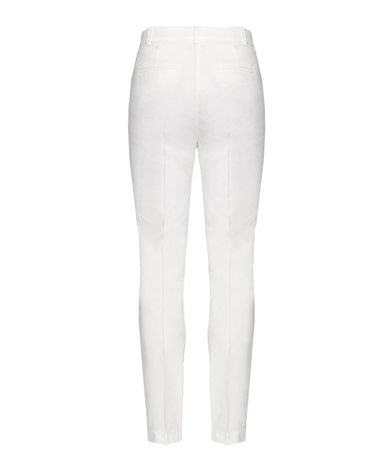 PINKO PANTALONE CHINO IN LINO STRETCH BELLO BIANCO