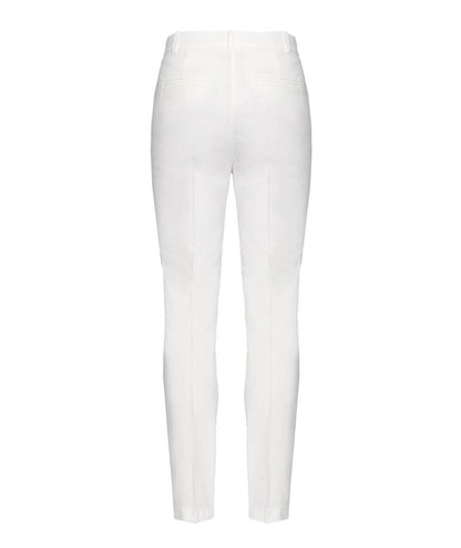 PINKO PANTALONE CHINO IN LINO STRETCH BELLO BIANCO