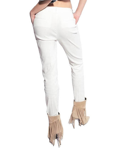 PINKO PANTALONE CHINO IN LINO STRETCH BELLO BIANCO