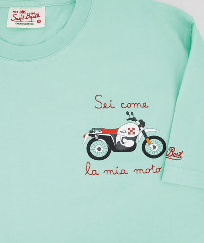 MC2 SAINT BARTH T-SHIRT STAMPA MOTO TSHM001 VERDE ACQUA