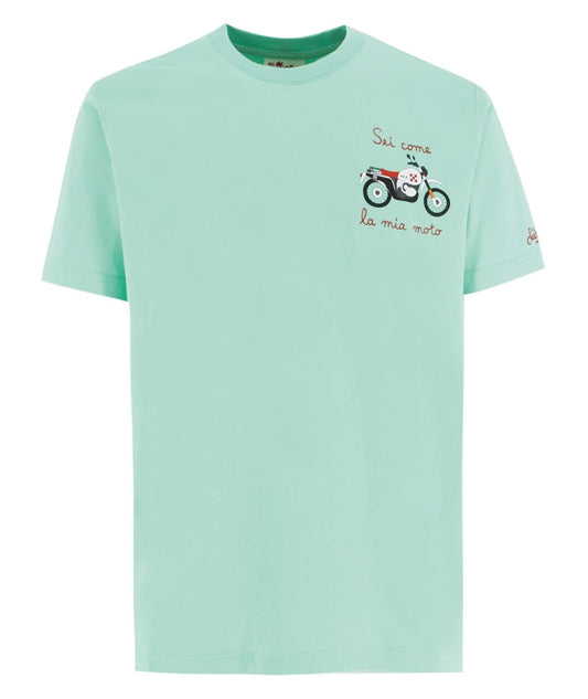 MC2 SAINT BARTH T-SHIRT STAMPA MOTO TSHM001 VERDE ACQUA