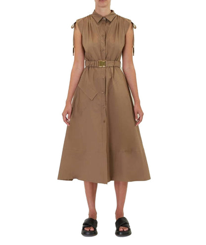 midi dress kaos KAOS JEANS MIDI CHEMISIER DRESS QPJLE016 BROWN – Caneva '937