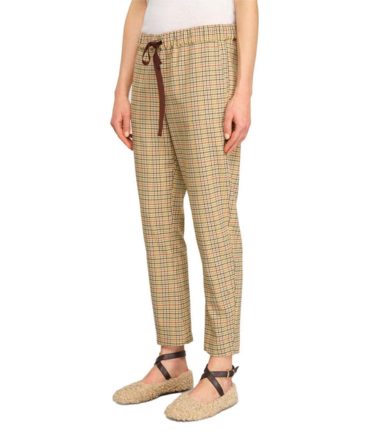 SEMICOUTURE PANTALONE CHECK BUDDY Y4WM09 BEIGE