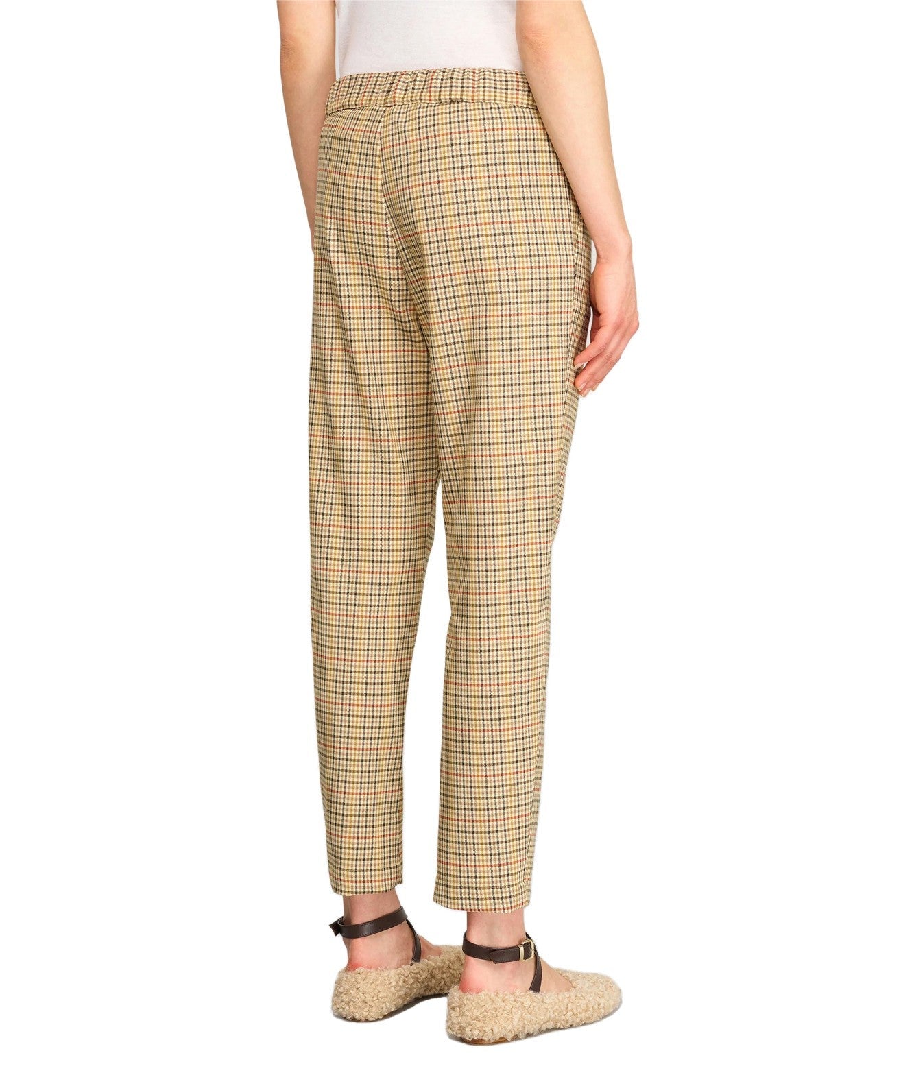 SEMICOUTURE PANTALONE CHECK BUDDY Y4WM09 BEIGE