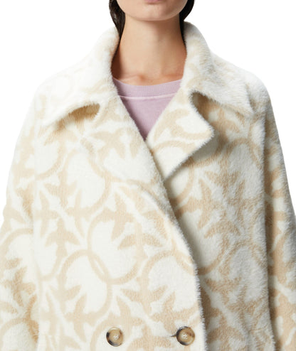 PINKO CAPPOTTO IN FAUX FUR CON LOGO TORO PANNA BEIGE