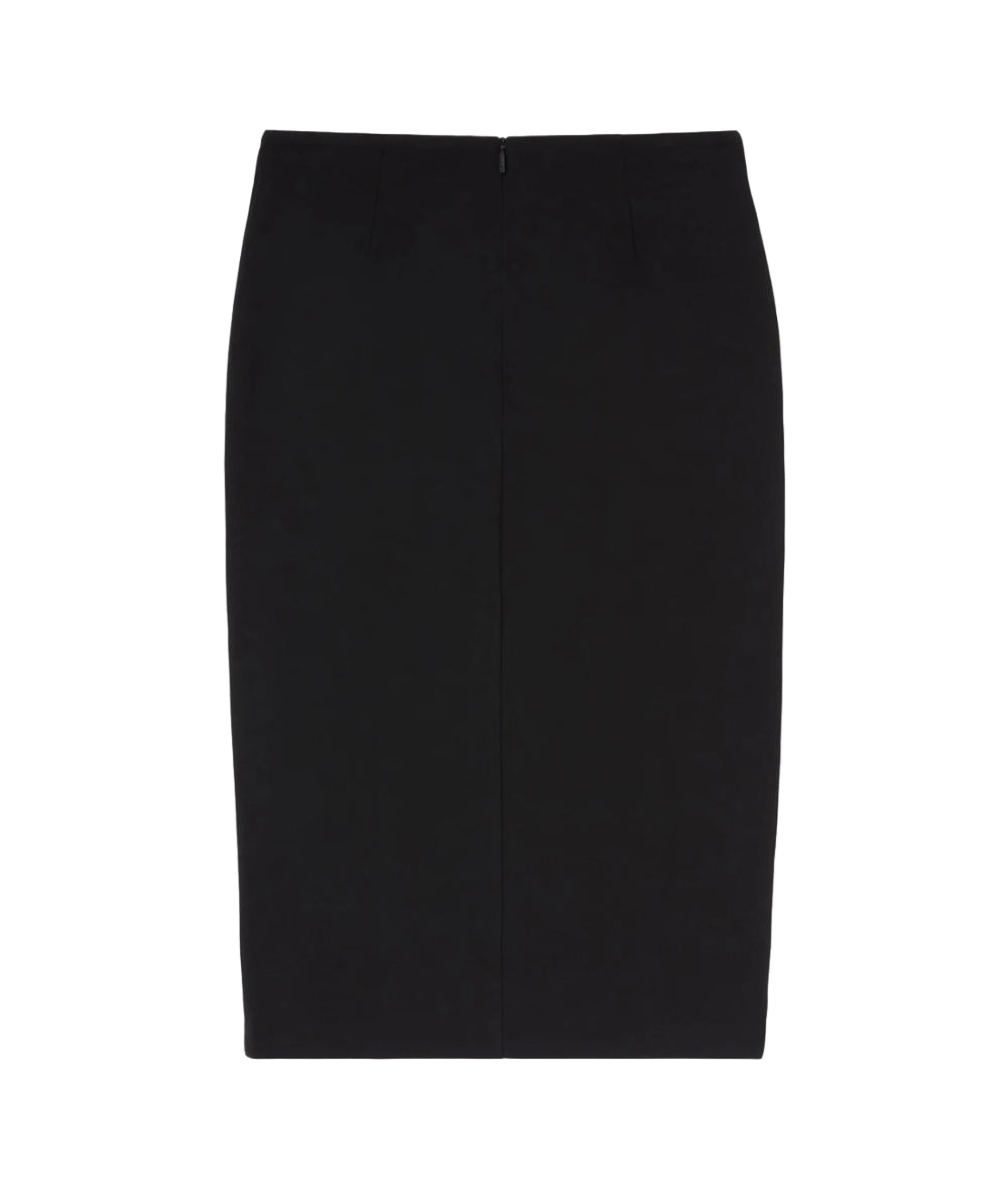 PINKO GONNA LONGUETTE IN VISCOSA STRETCH VASCA NERO