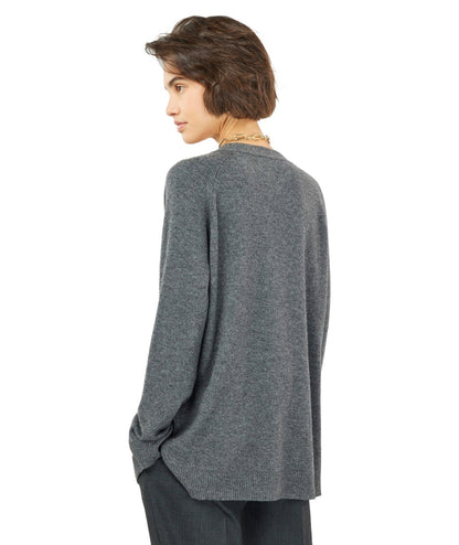 SEMICOUTURE CARDIGAN CON APERTURE AI LATI SONIA Y4WD22 GRIGIO ANTRACITE